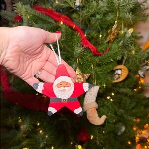 Vintage Celestial Santa Star Ornament